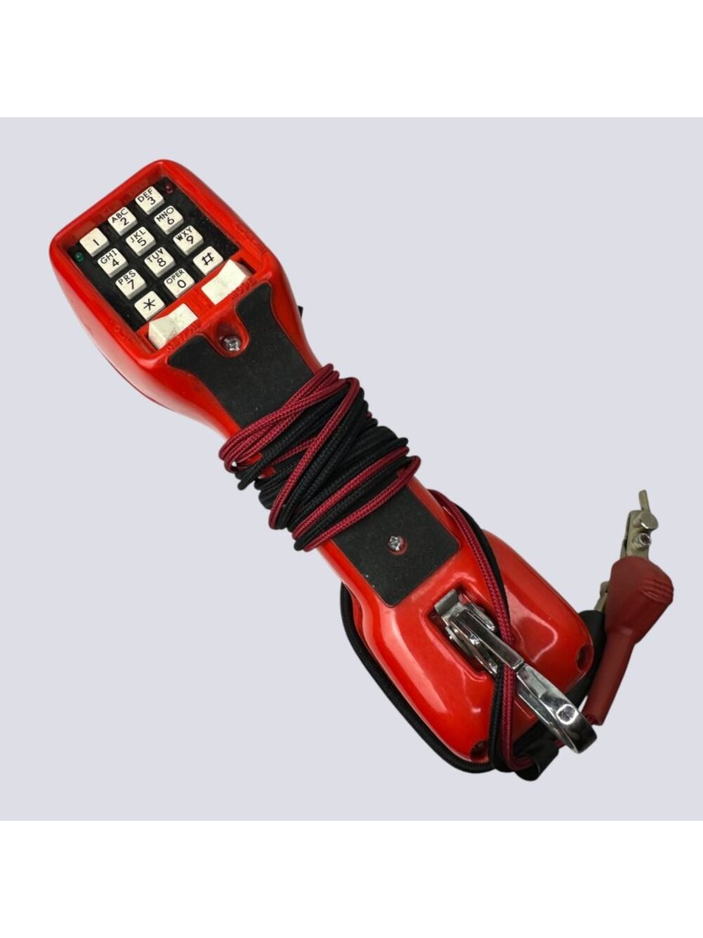 Harris TS21 Linemans Test Set Butt Set With Clips Keypad Red Vintage